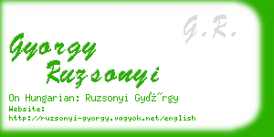 gyorgy ruzsonyi business card